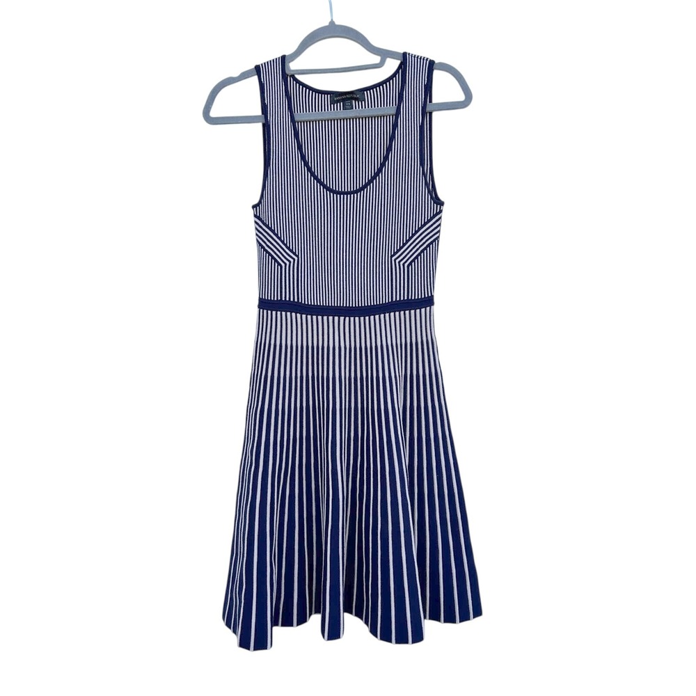Banana Republic Stripe Knit Fit and Flare Sweater Dress. sz XS Petite‎